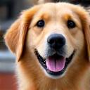 Eleanor's happy golden retriever, Barnaby.